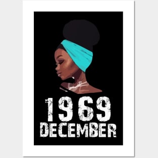 Queen Born in December 1969 51st Birthday Black Women Gift Posters and Art